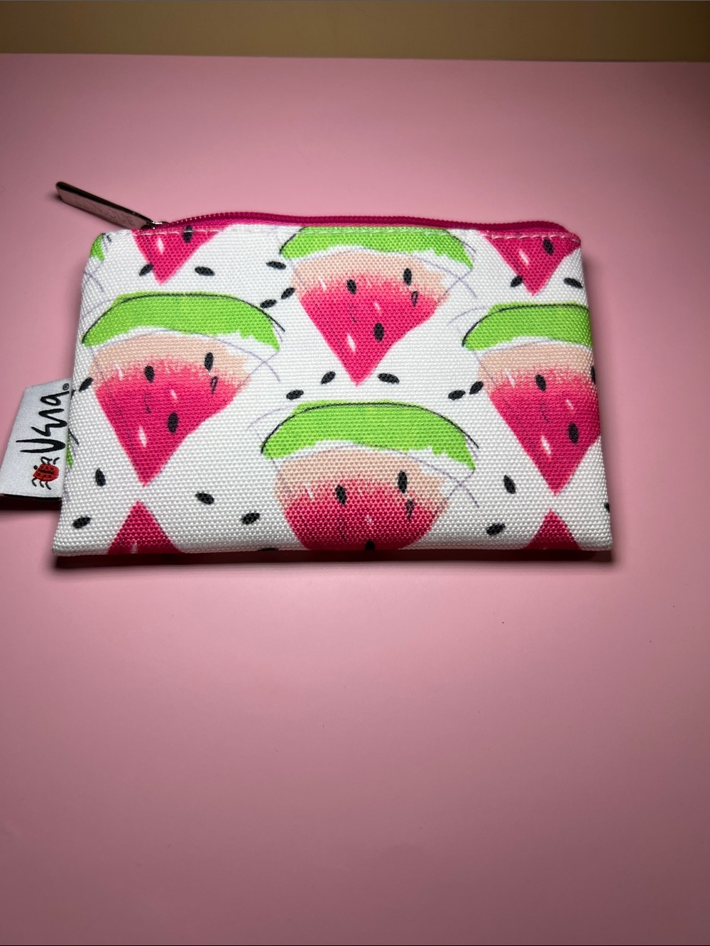 Watermelon Print Coin Pouch - Pink & Green
